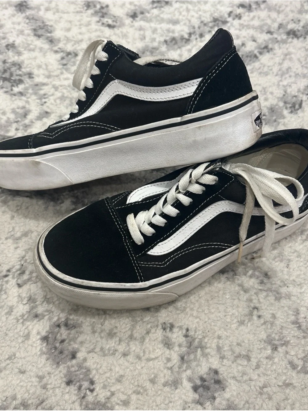 Classic Black & White Low-Top Skate Sneakers